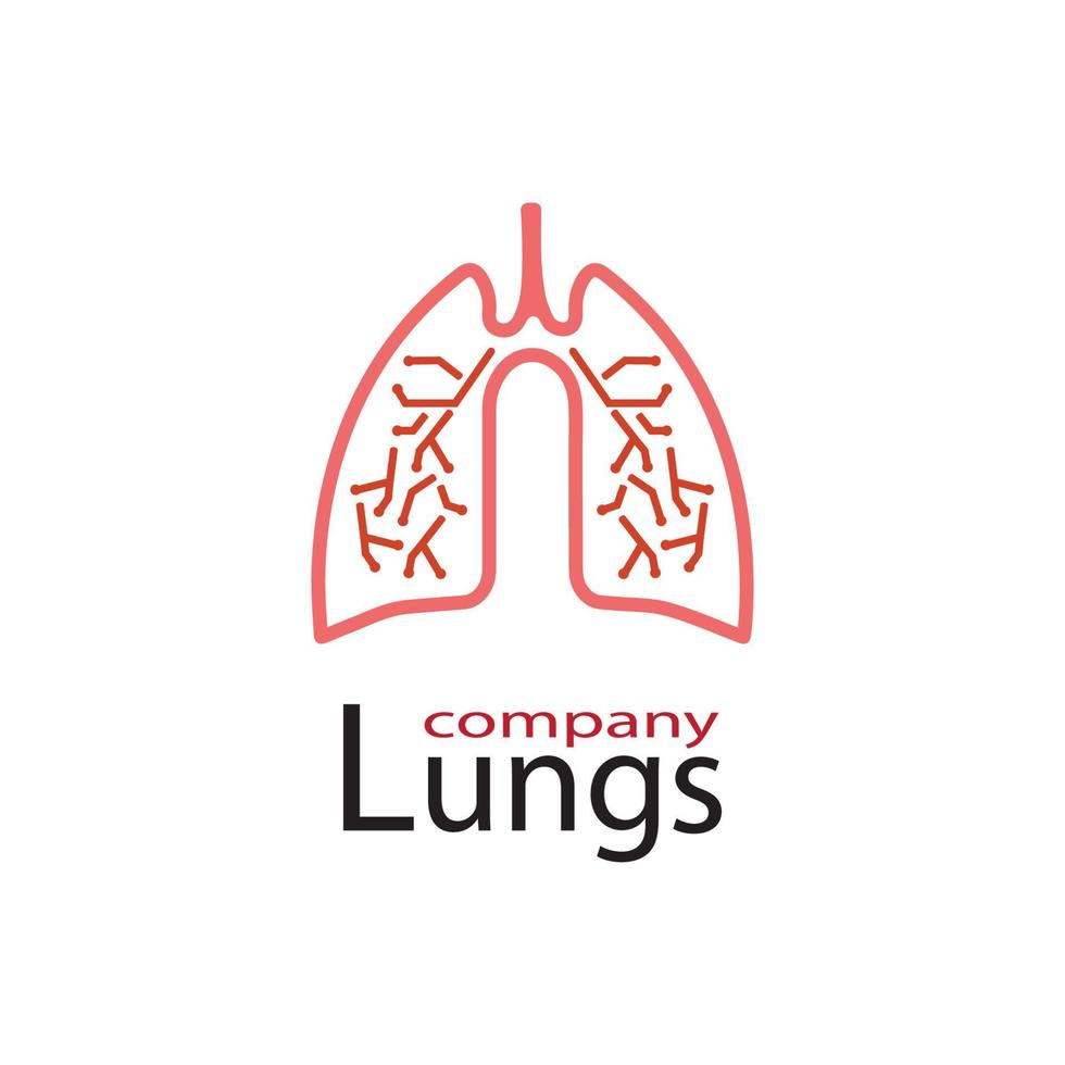 Diseño de ilustración de vector de icono de pulmones humanos