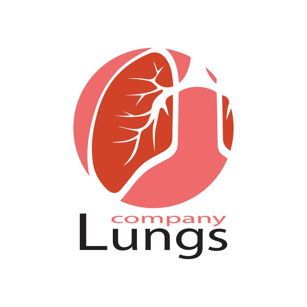 Diseño de ilustración de vector de icono de pulmones humanos