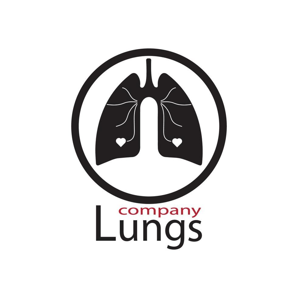 Diseño de ilustración de vector de icono de pulmones humanos