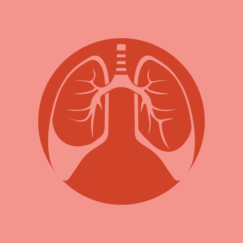 Diseño de ilustración de vector de icono de pulmones humanos