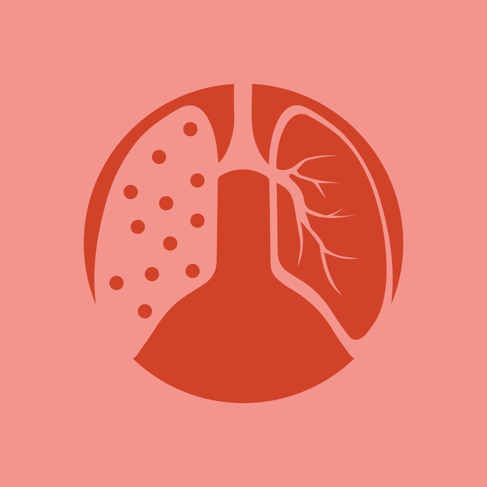 Diseño de ilustración de vector de icono de pulmones humanos