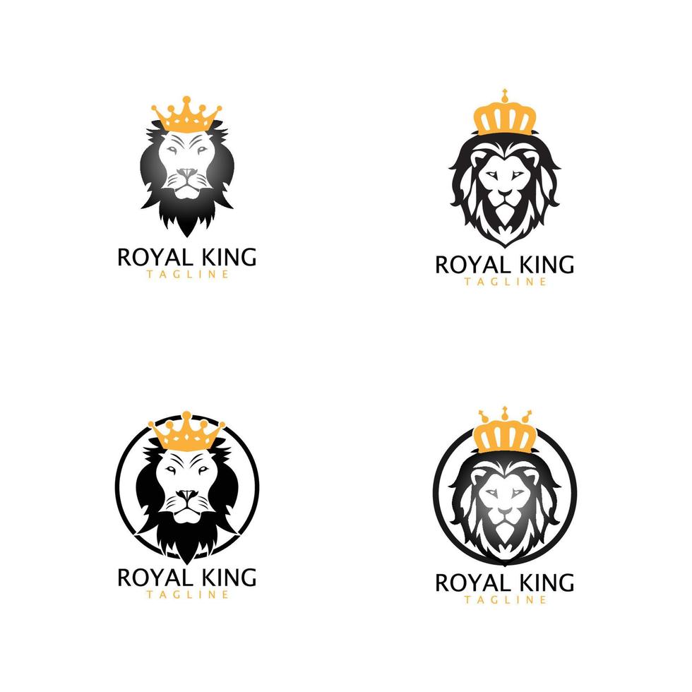 lion head logo template vector icon