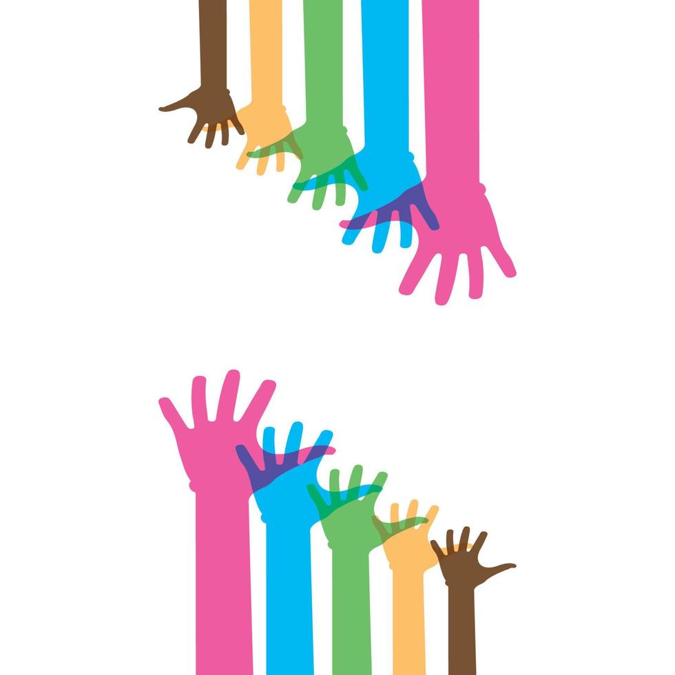 símbolo de mano cuidado comunitario logotipo vector ilustración diseño