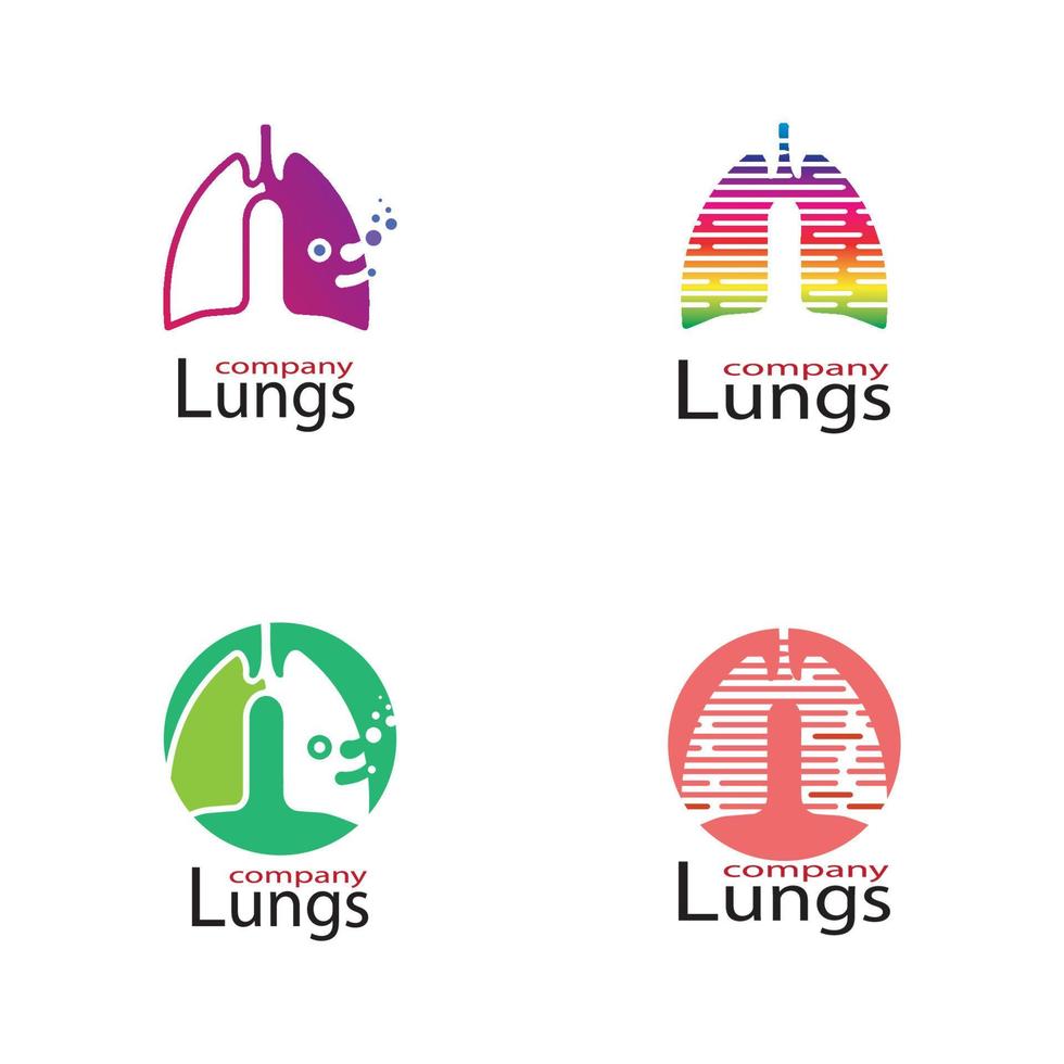 Diseño de ilustración de vector de icono de pulmones humanos