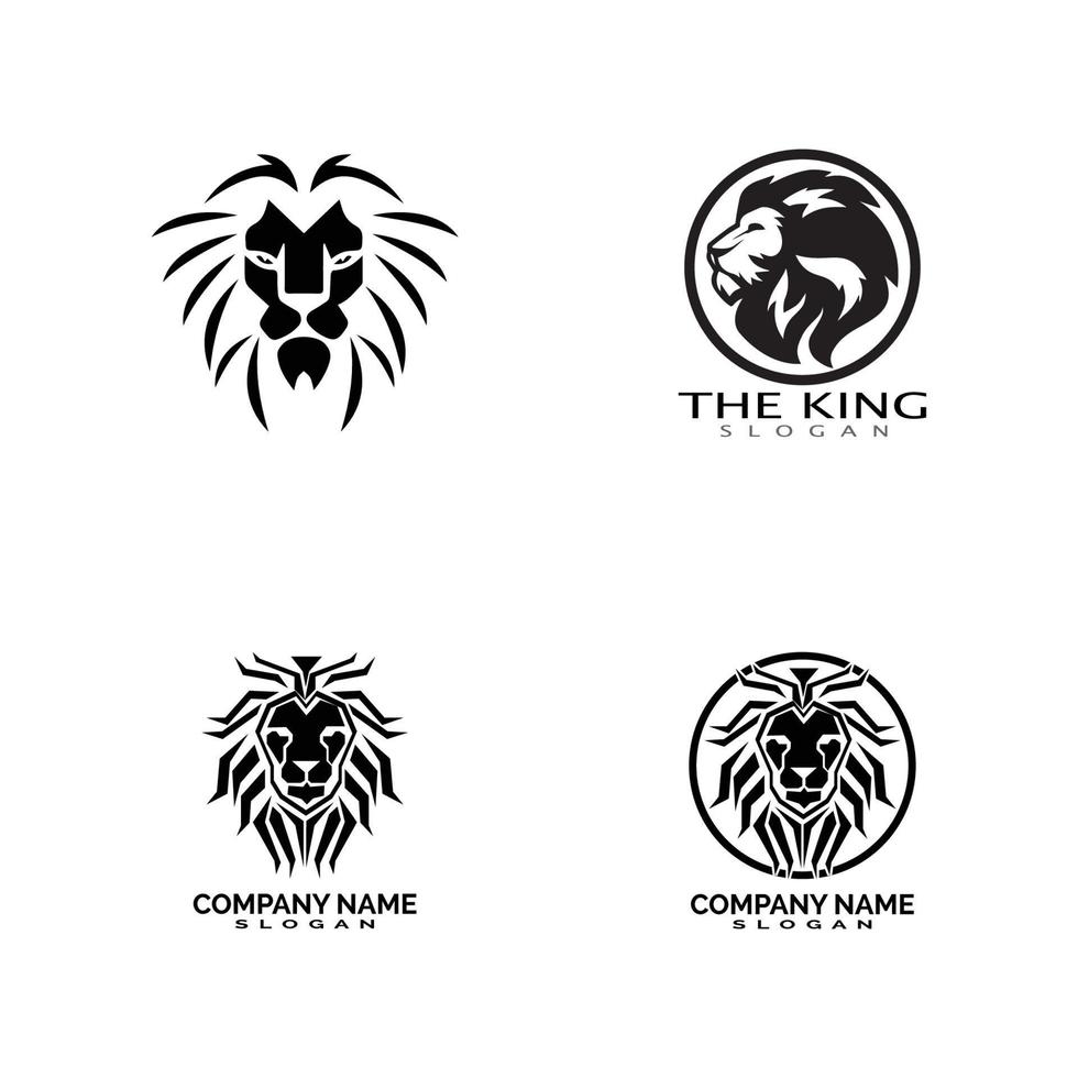 lion head logo template vector icon