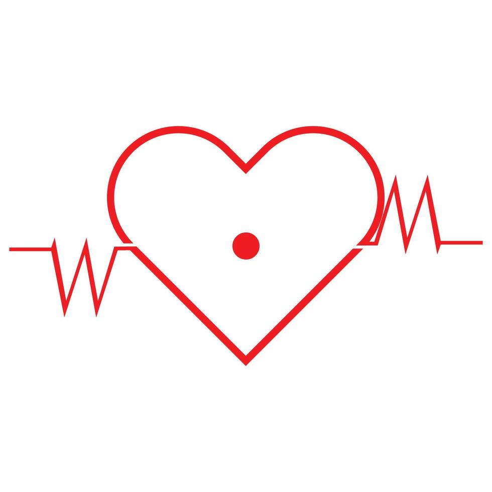 diseño de arte salud médica latido del corazón icono de pulso ilustración vector