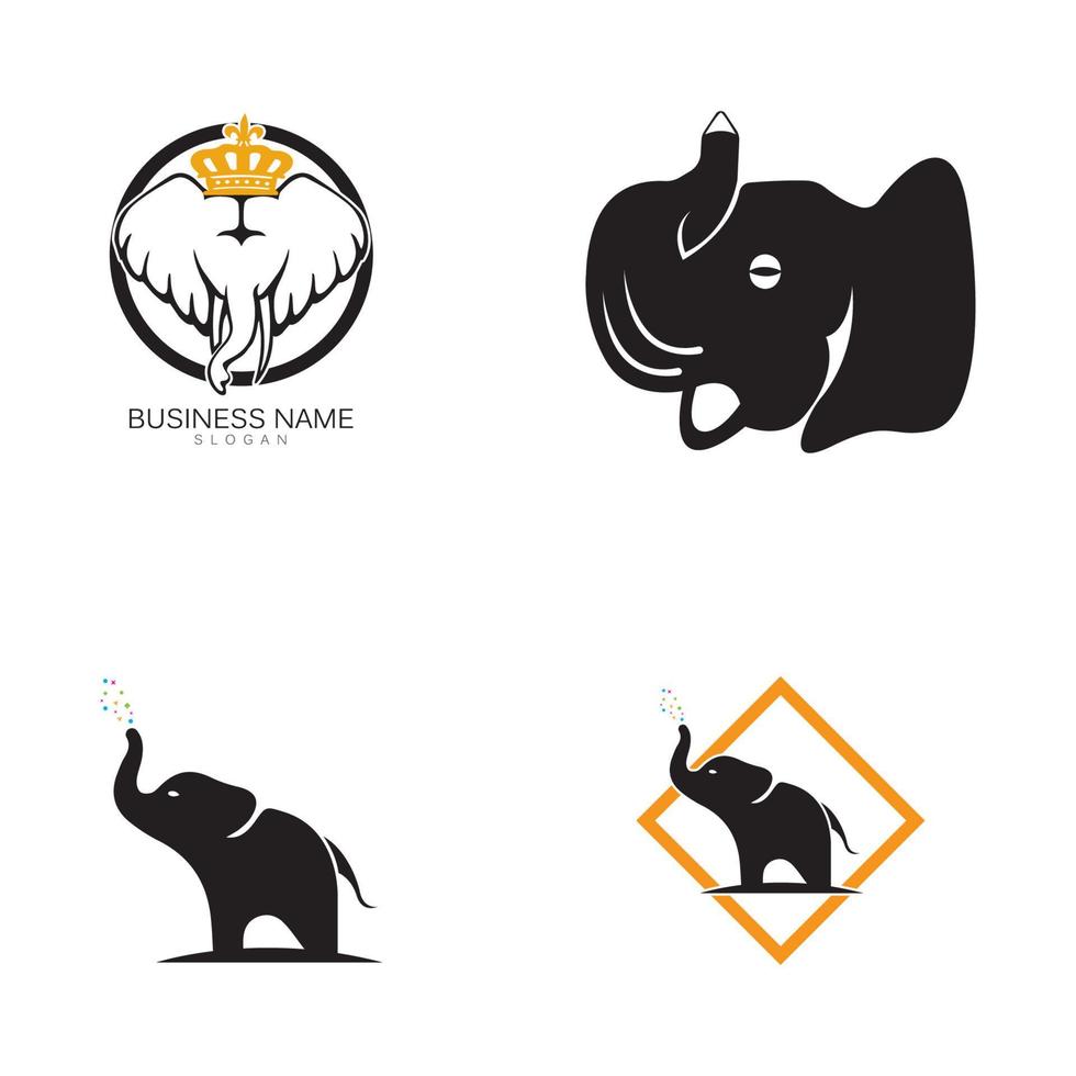 Diseño de ilustración de vector de plantilla de logotipo de elefante