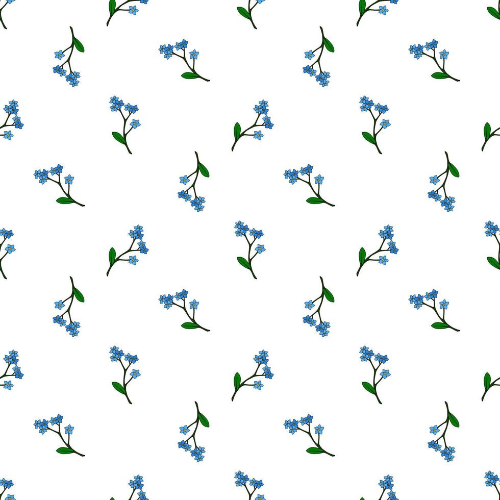 patrón impecable con flores azules encantadas nomeolvides para tela, textil, ropa, mantel y otras cosas. imagen vectorial vector