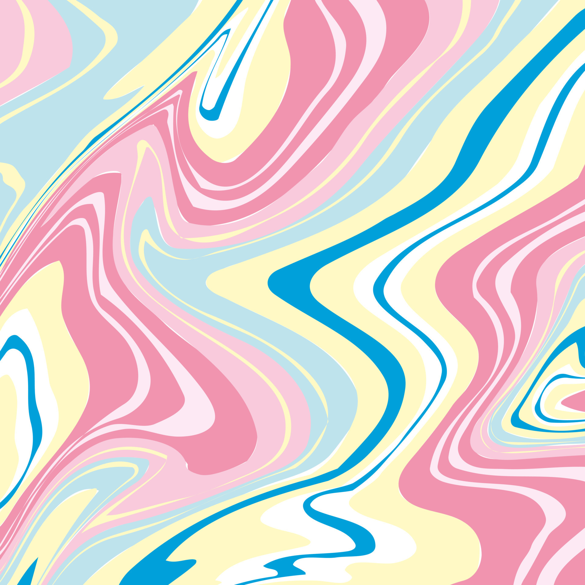 Marble Texture in blue, pink, yellow and white colors. Abstract vector