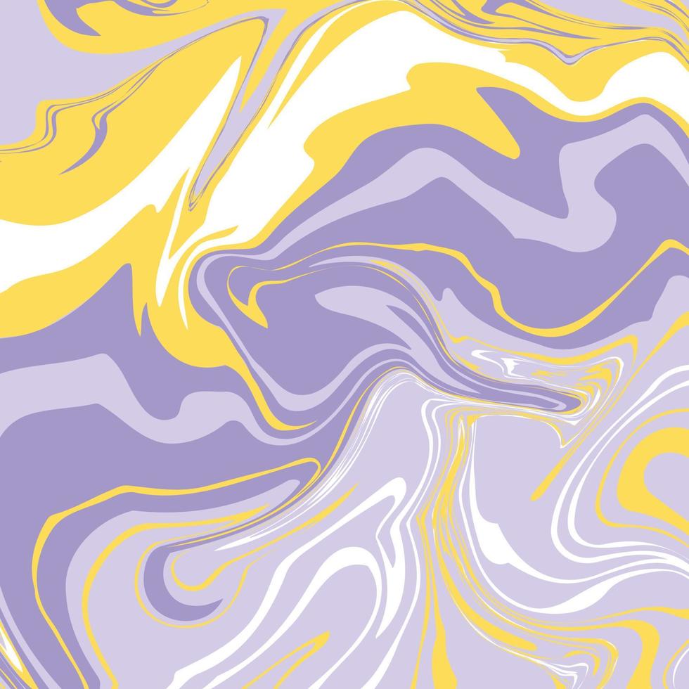 Marble Texture in cute violet, lilac and yellow colors. Abstract vector image.