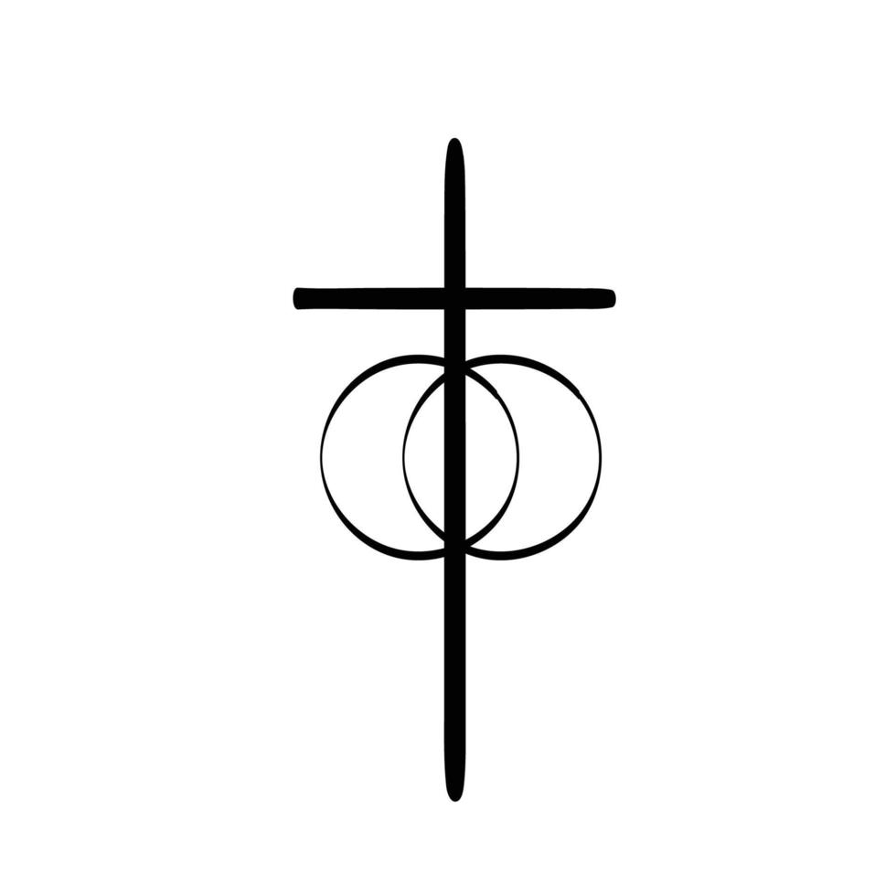 símbolo dibujado a mano del cristianismo vector