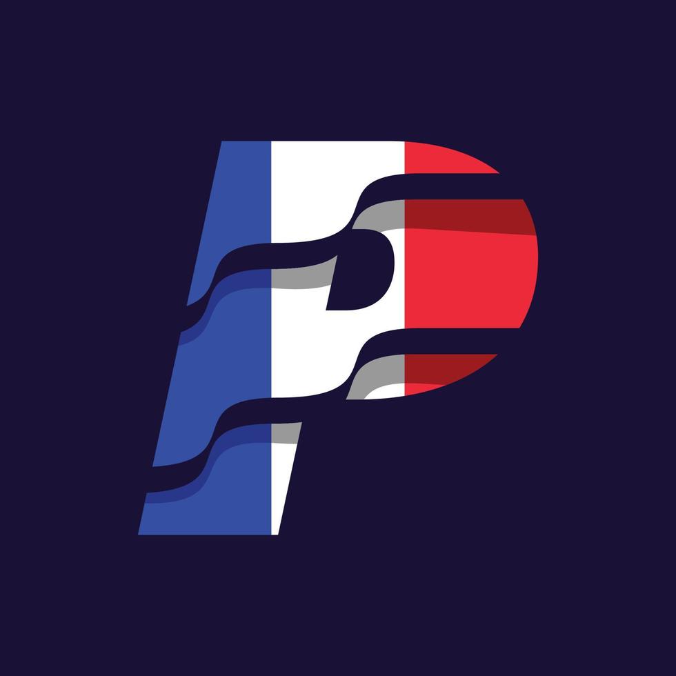 France Alphabet Flag P vector