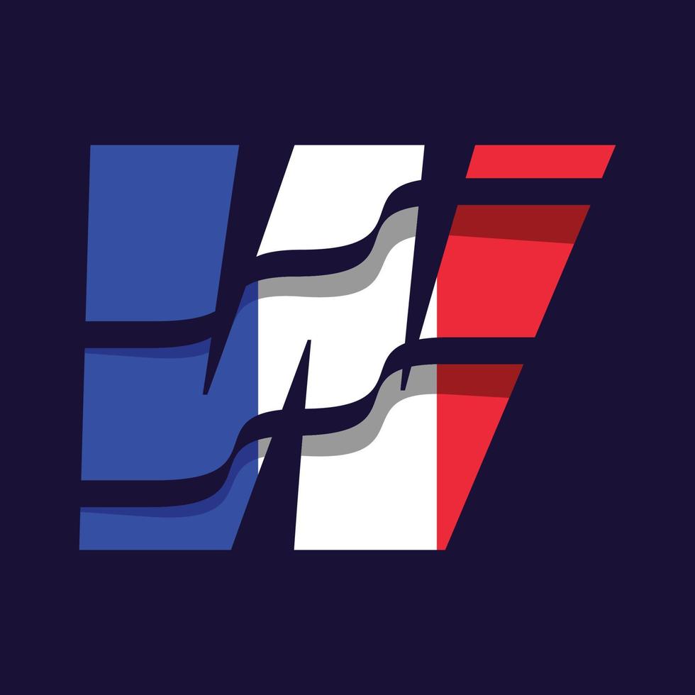 France Alphabet Flag W vector