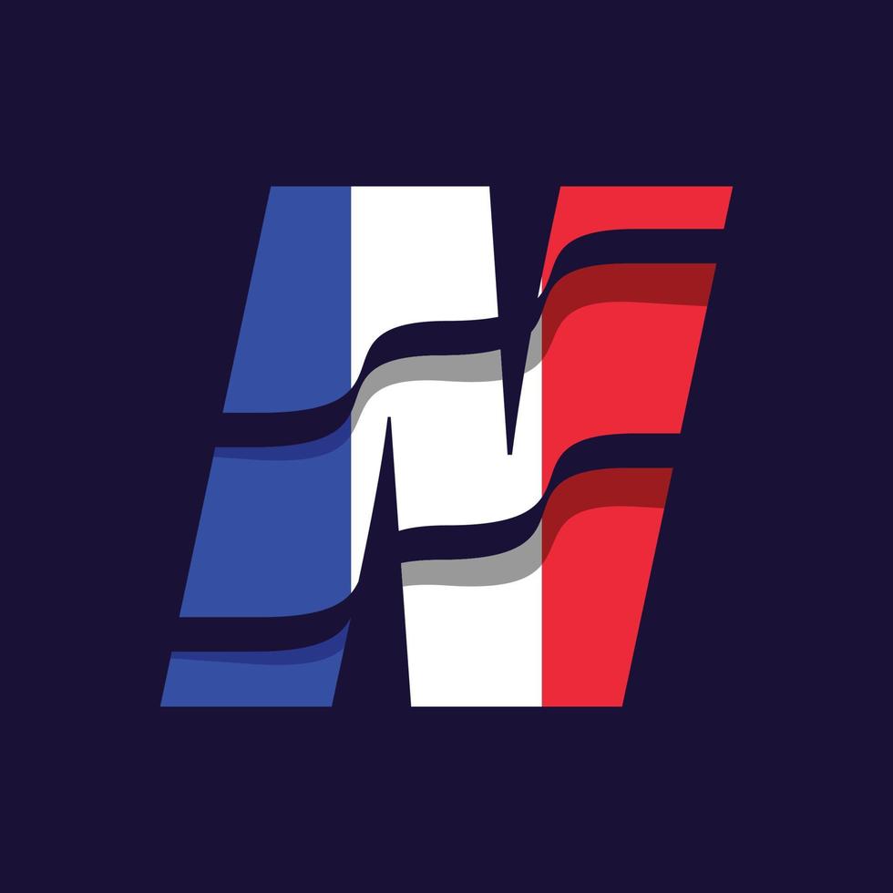 France Alphabet Flag N vector