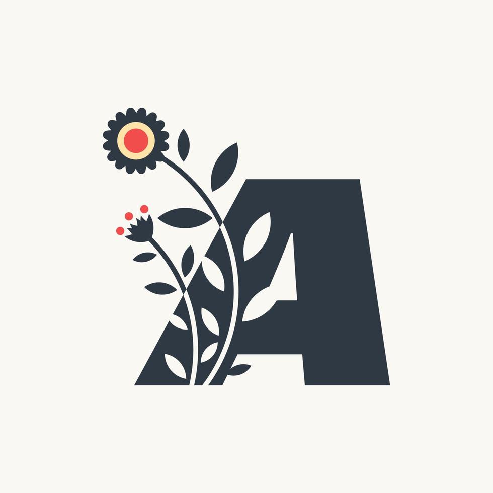 Alphabet Flower A vector