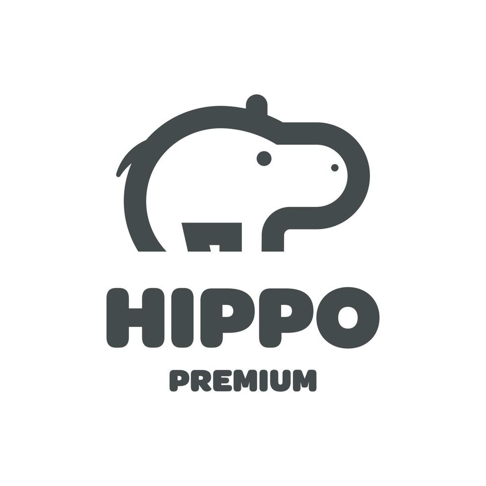 Hippo Cute Logo vector