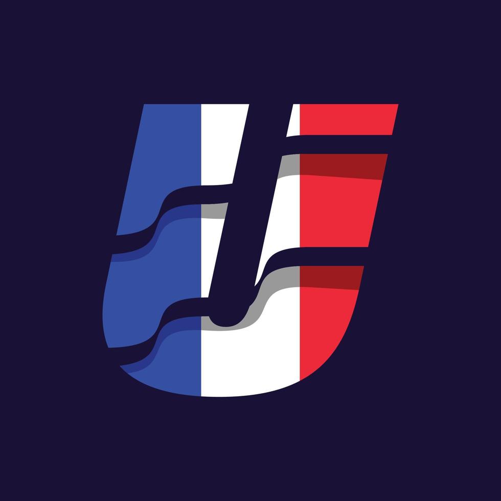 France Alphabet Flag U vector