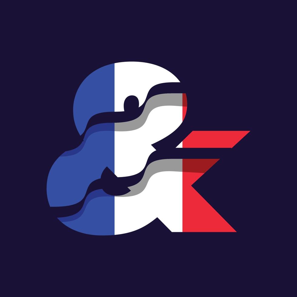 France Symbol Flag Ampersand vector