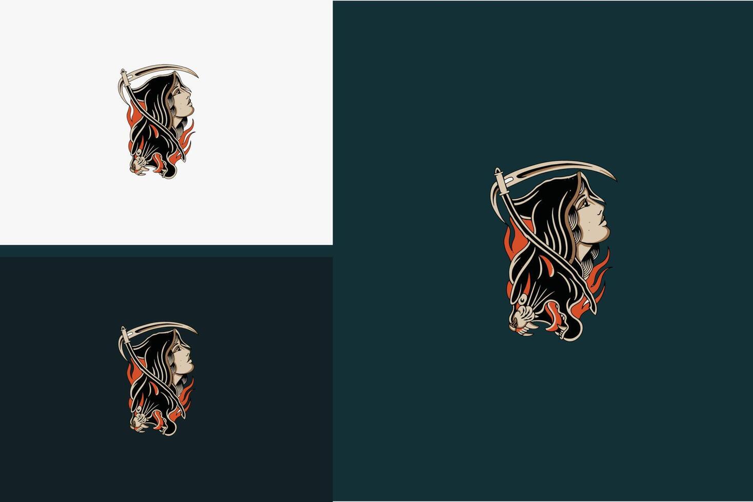 angel of death with flame vector illustration design