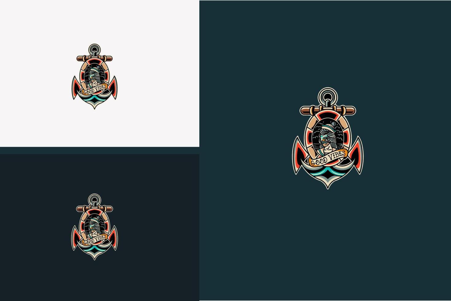 logo abstract anchor vector illustration design