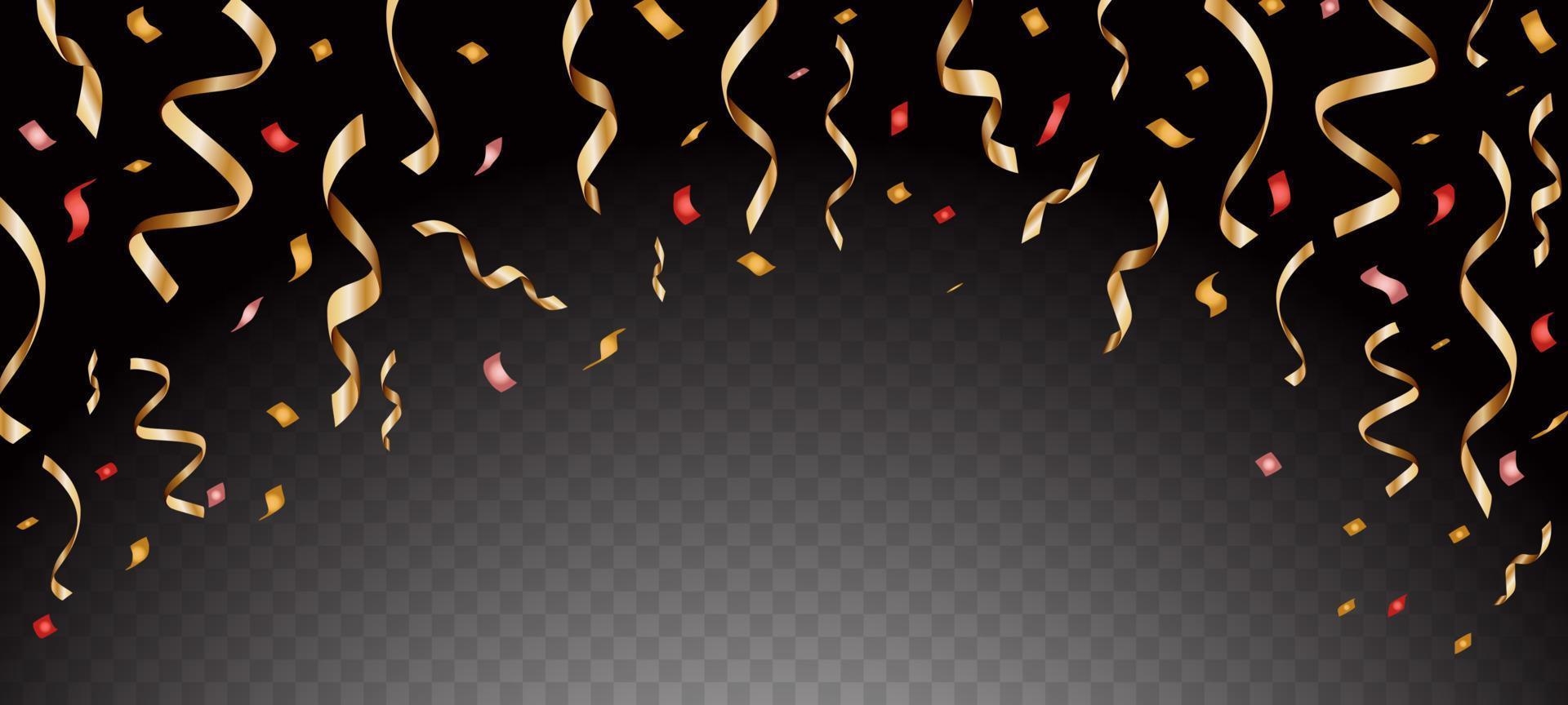 Gold Confetti on Transparent Background vector