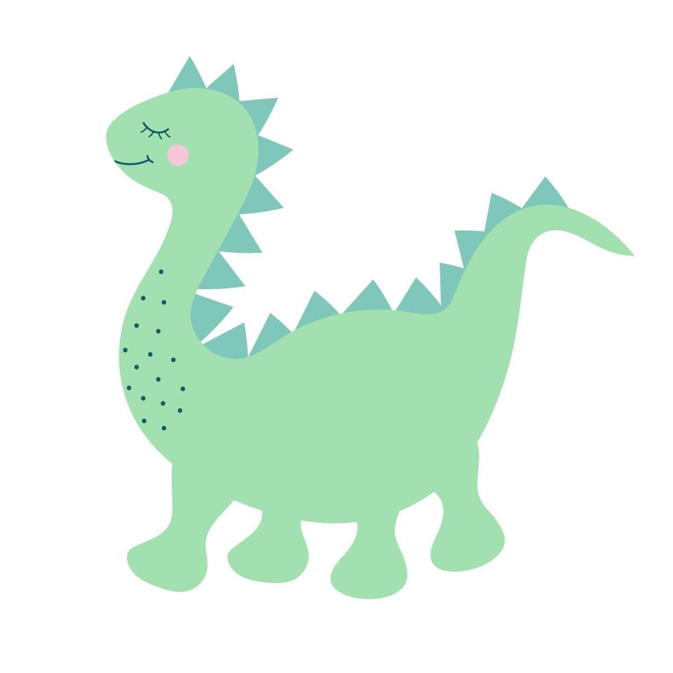 Cute baby dinosaur. Prehistoric cartoon character. vector