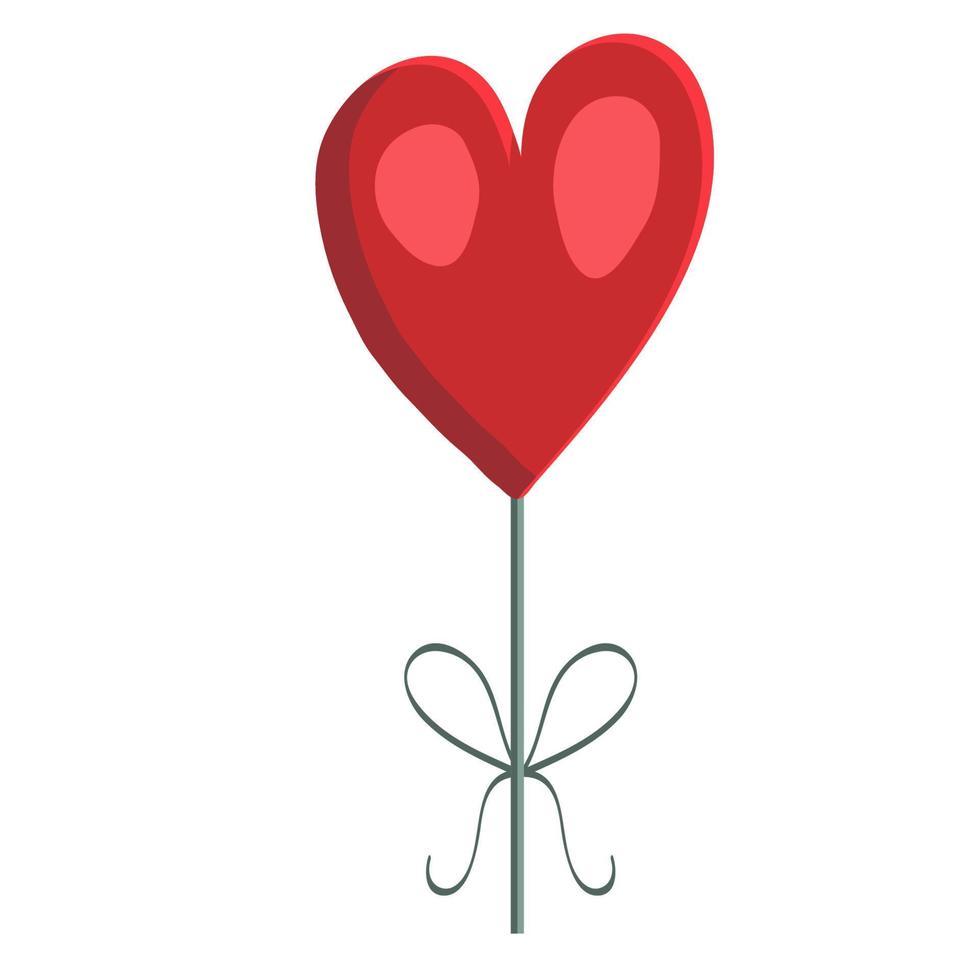Happy Valentines day card vector illustration. Cupid, hearts, candies, diamonds.