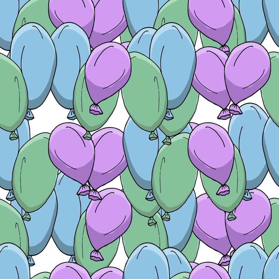 Nursery seamless pattern. Hand drawn colorful air baloons. vector