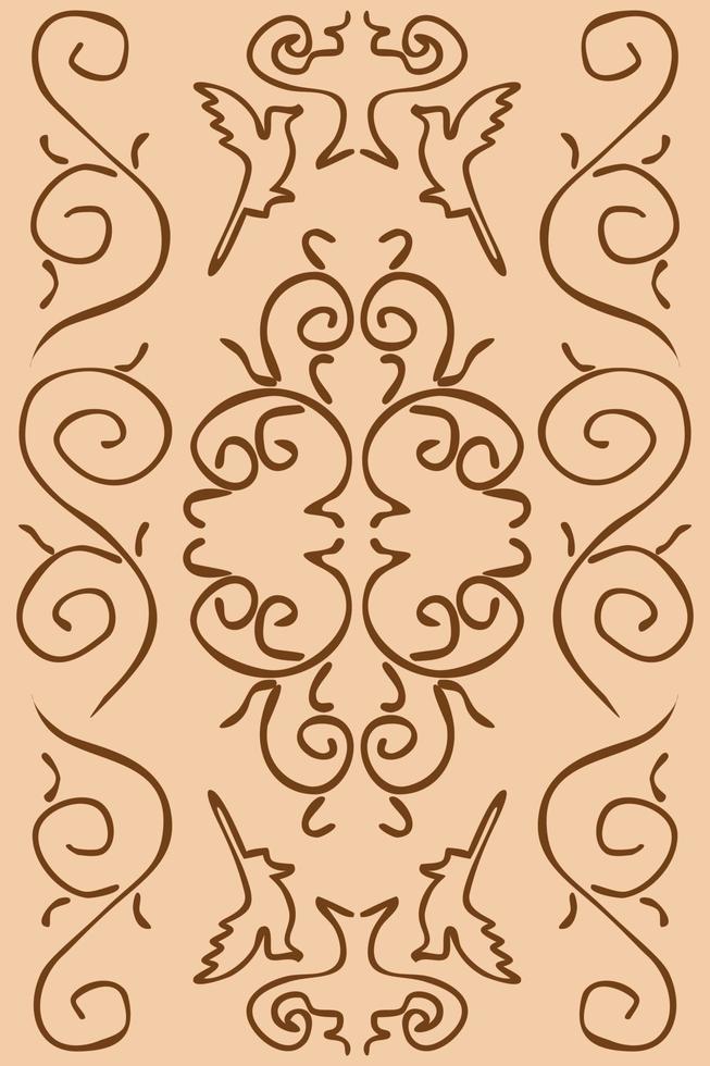 Graceful pattern, imitation of antiquity, curls, birds vases vector illustration