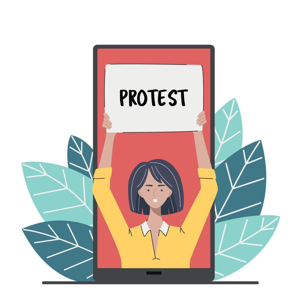 Digital Online Protest Concept vector