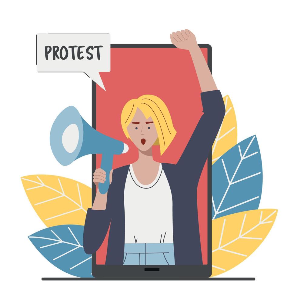 Digital Online Protest Concept vector