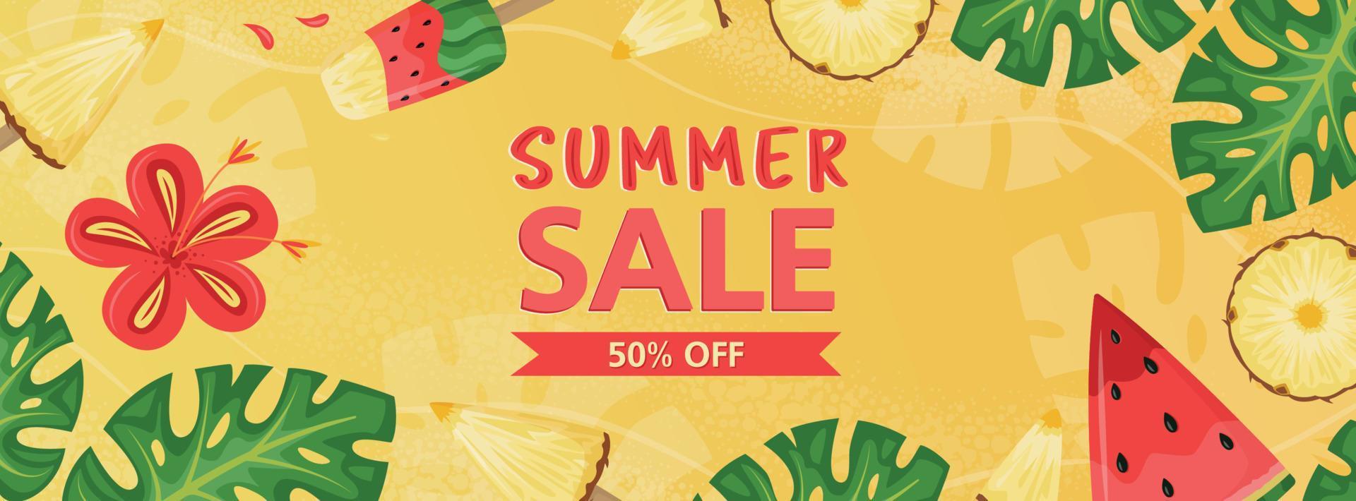 Colourful Summer Sale Background Horizontal Banners Design vector