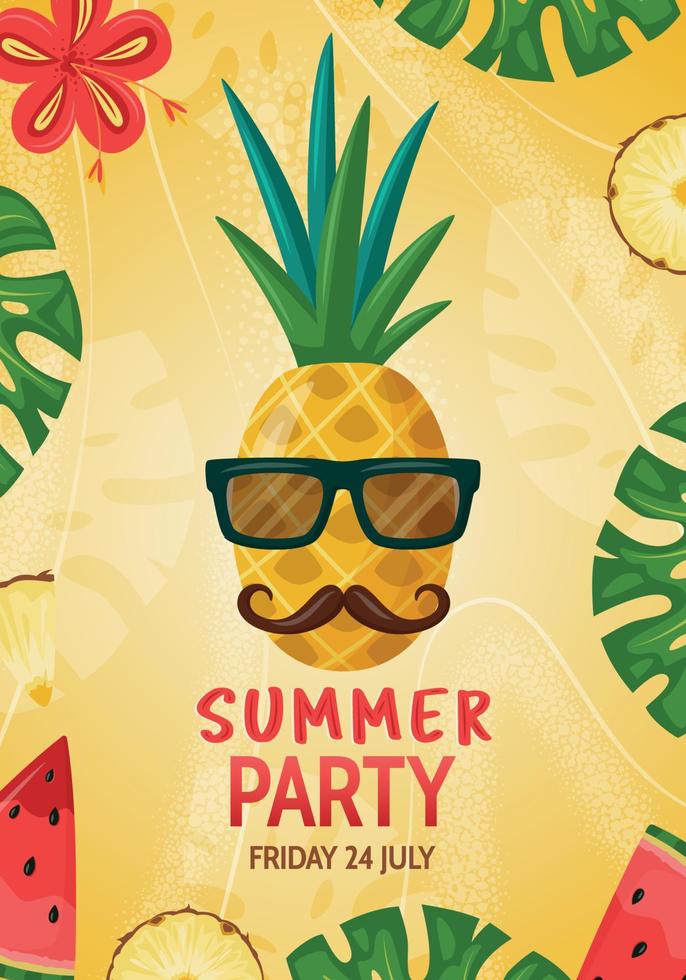 diseño de banners de diseño de fondo de fiesta de verano colorido vector