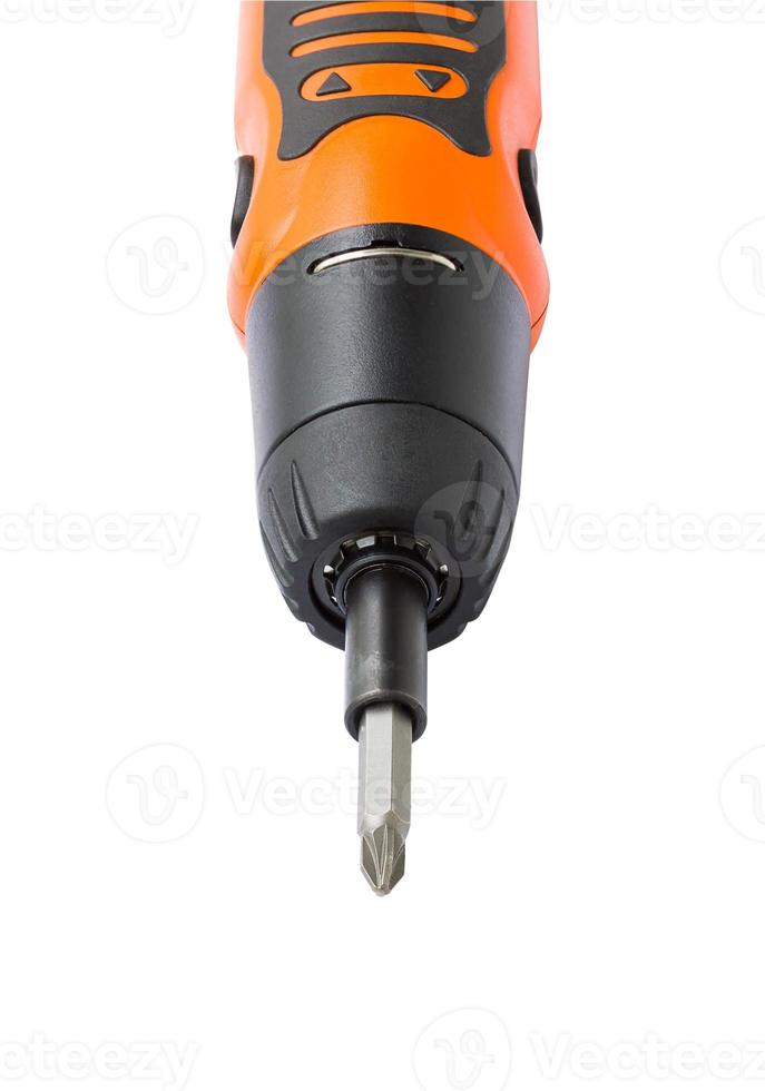 Cordless screwdriver isolate on white photo