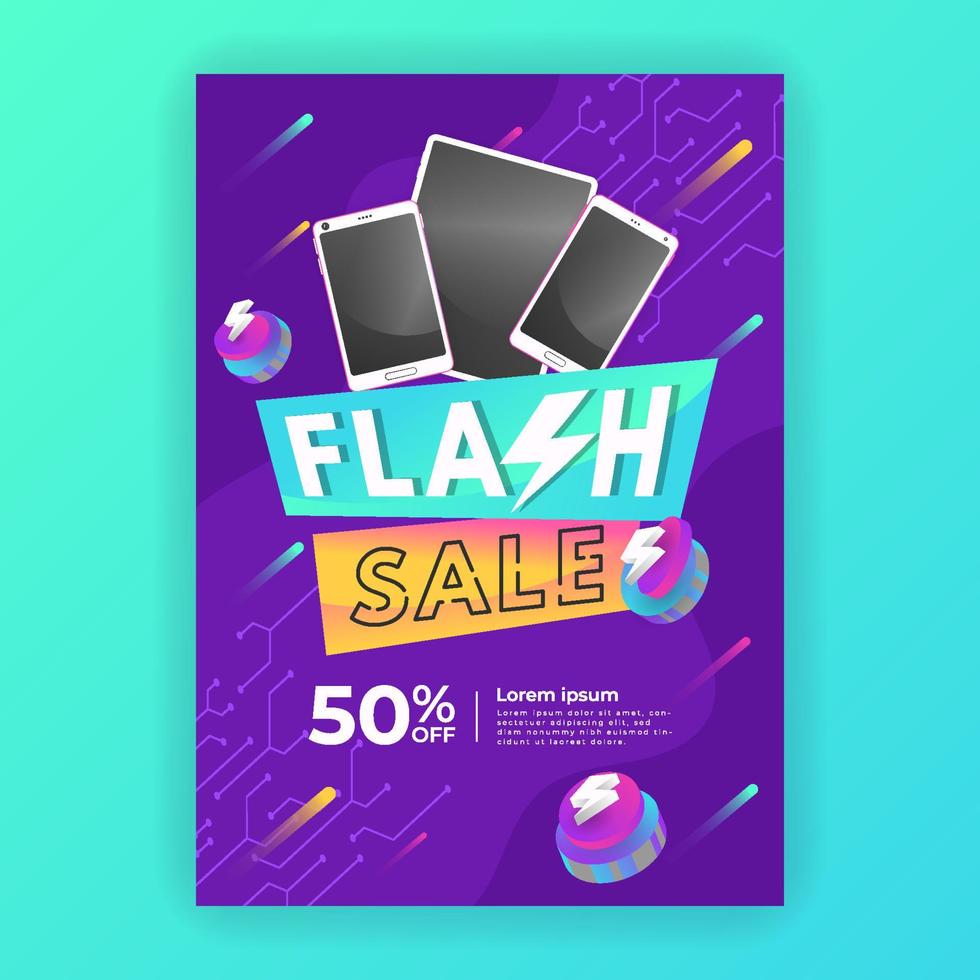 Electronic Gadget Flash Sale Poster Template vector