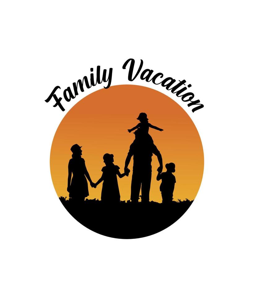 Family vacation illustration vector