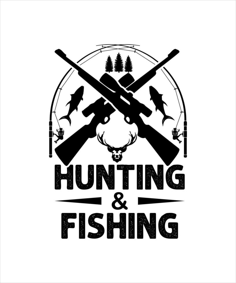 Fishing and hunting vector design