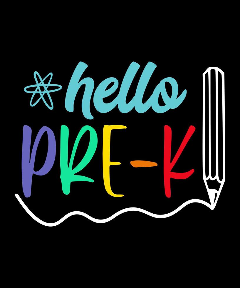 Hello prek back to school design vector