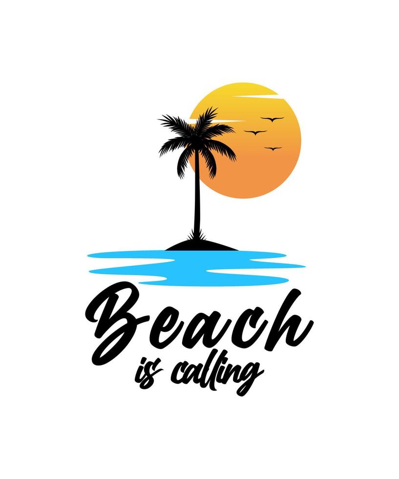 diseño de vector de logotipo de playa