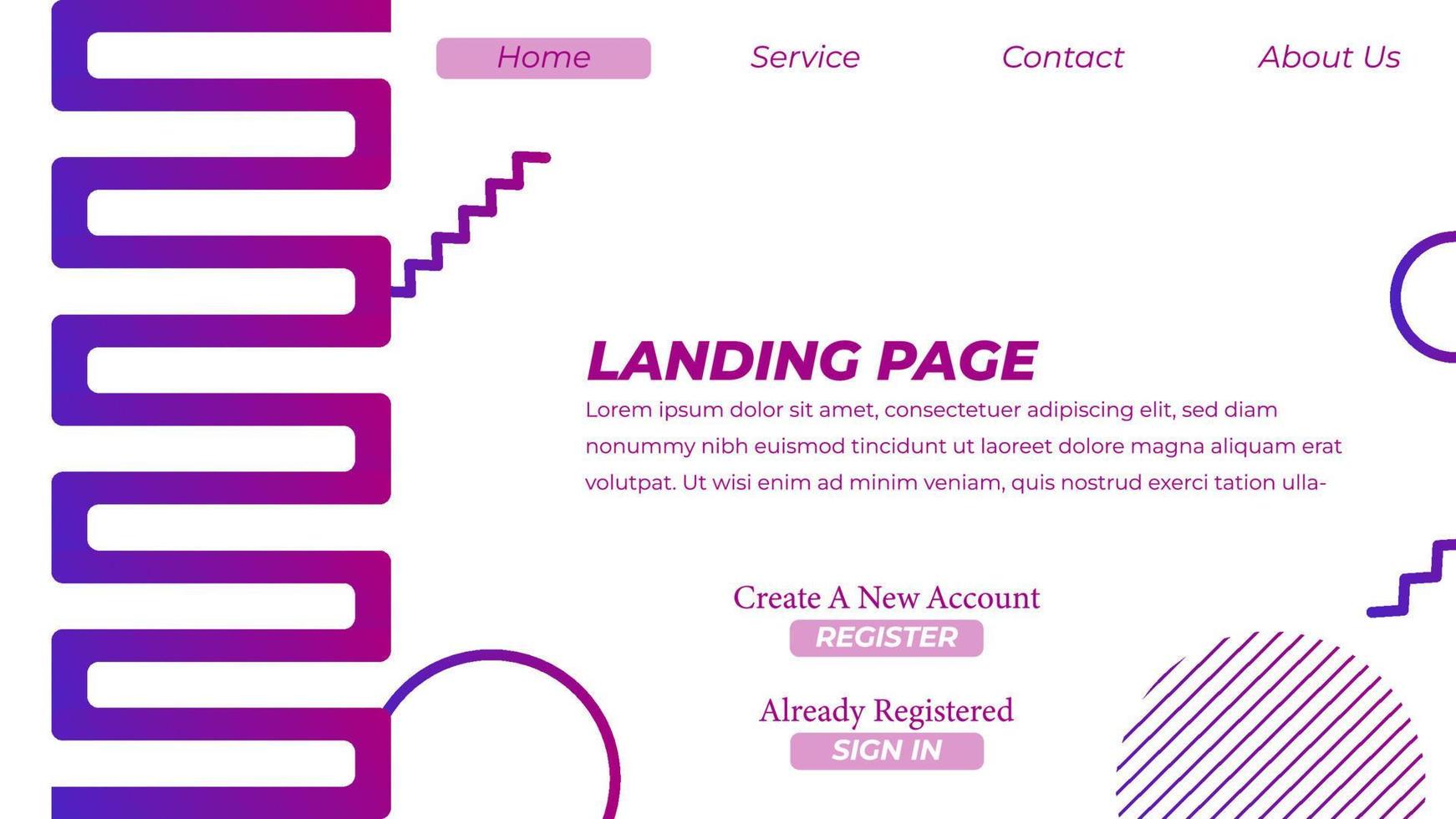 Modern Landing page template vector illustration, creative landing page vector illustration