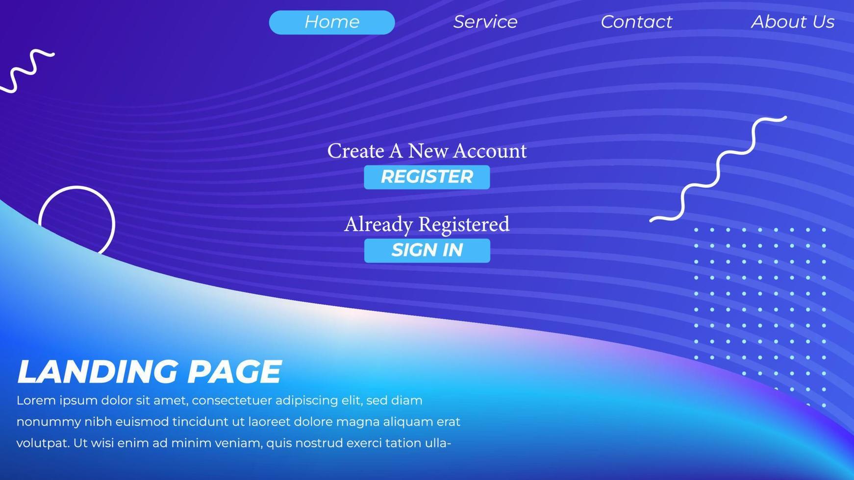 Modern Landing page template vector illustration, creative landing page vector illustration