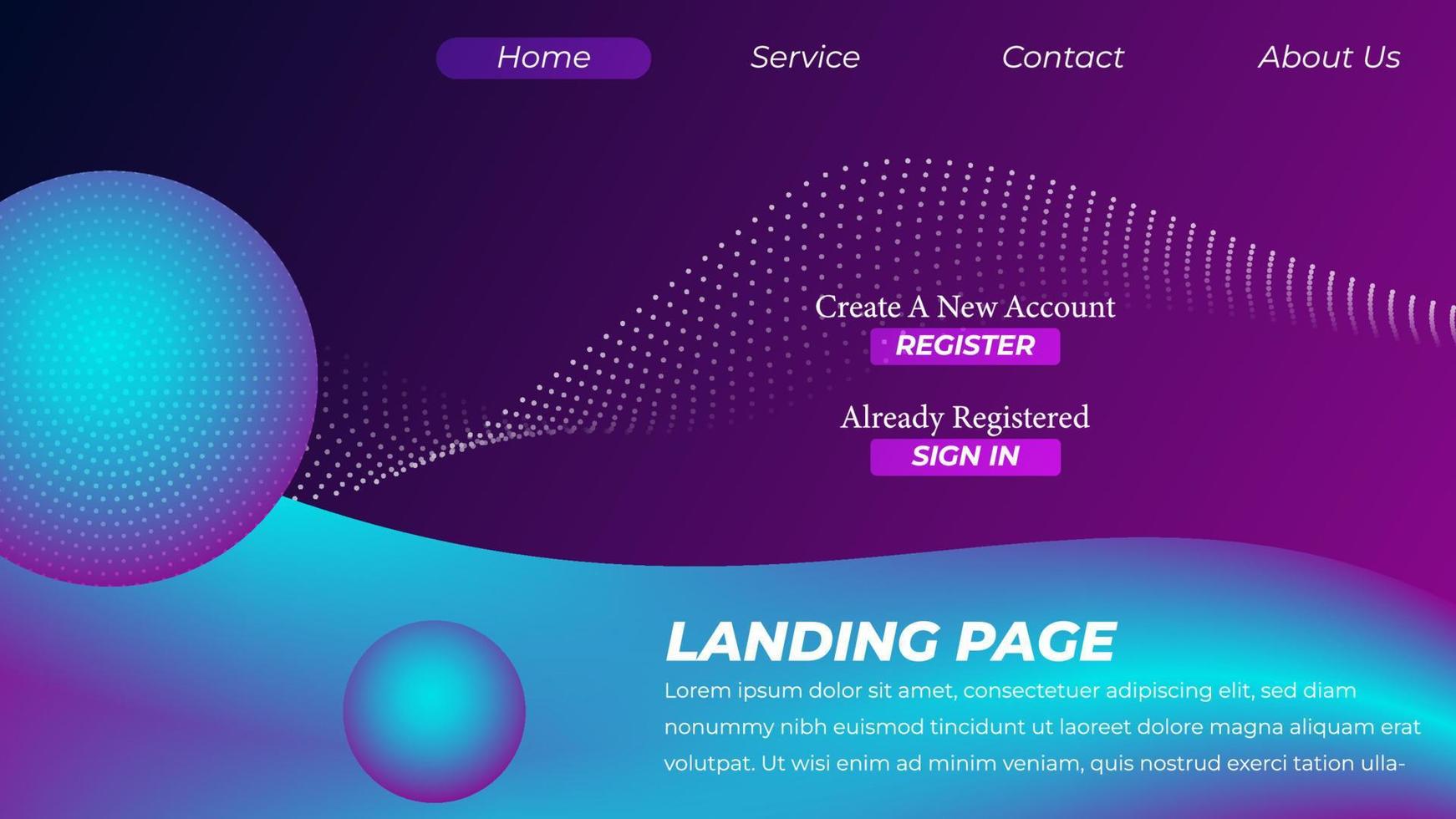 Modern Landing page template vector illustration, creative landing page vector illustration