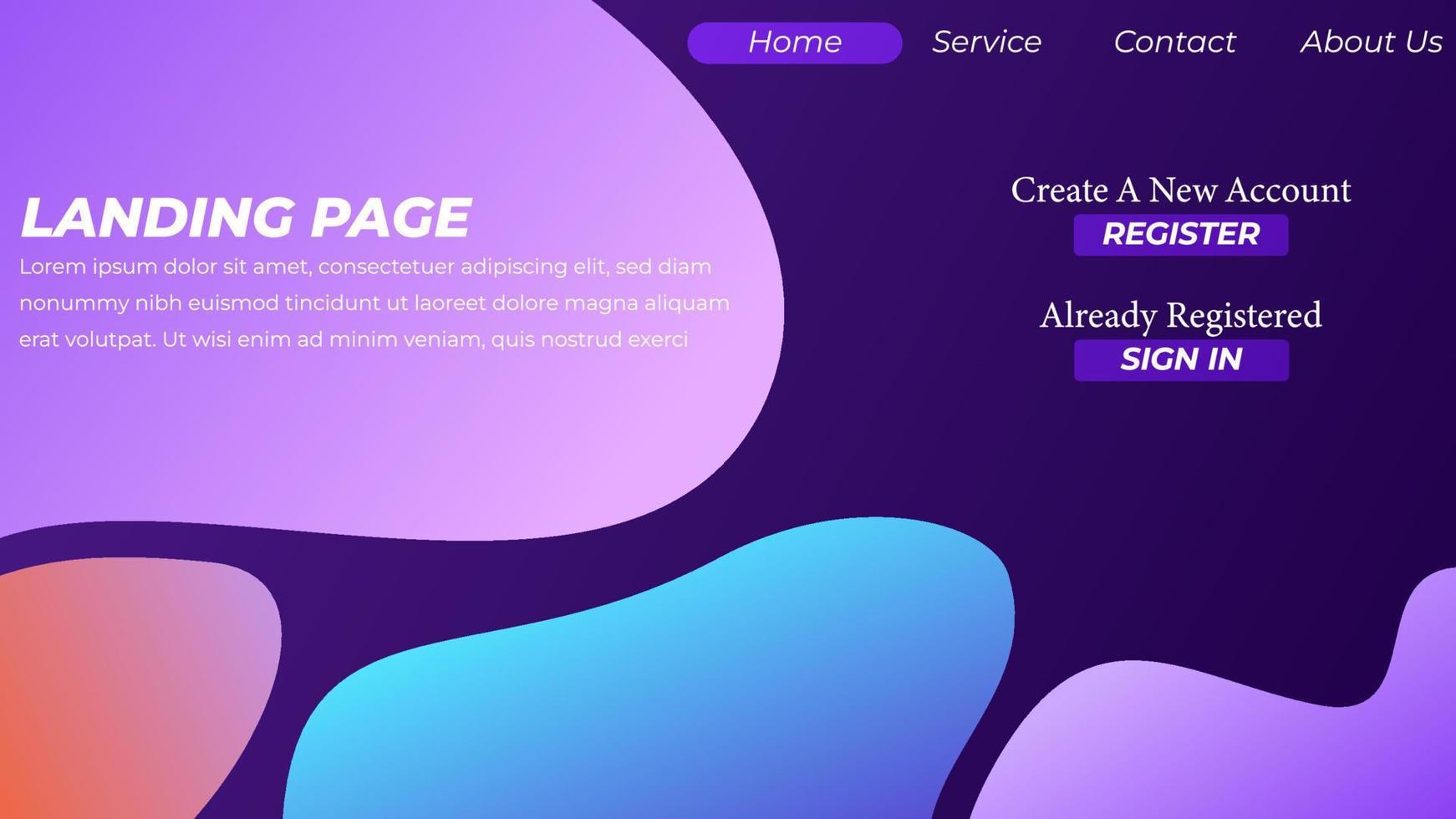 Modern Landing page template vector illustration, creative landing page vector illustration