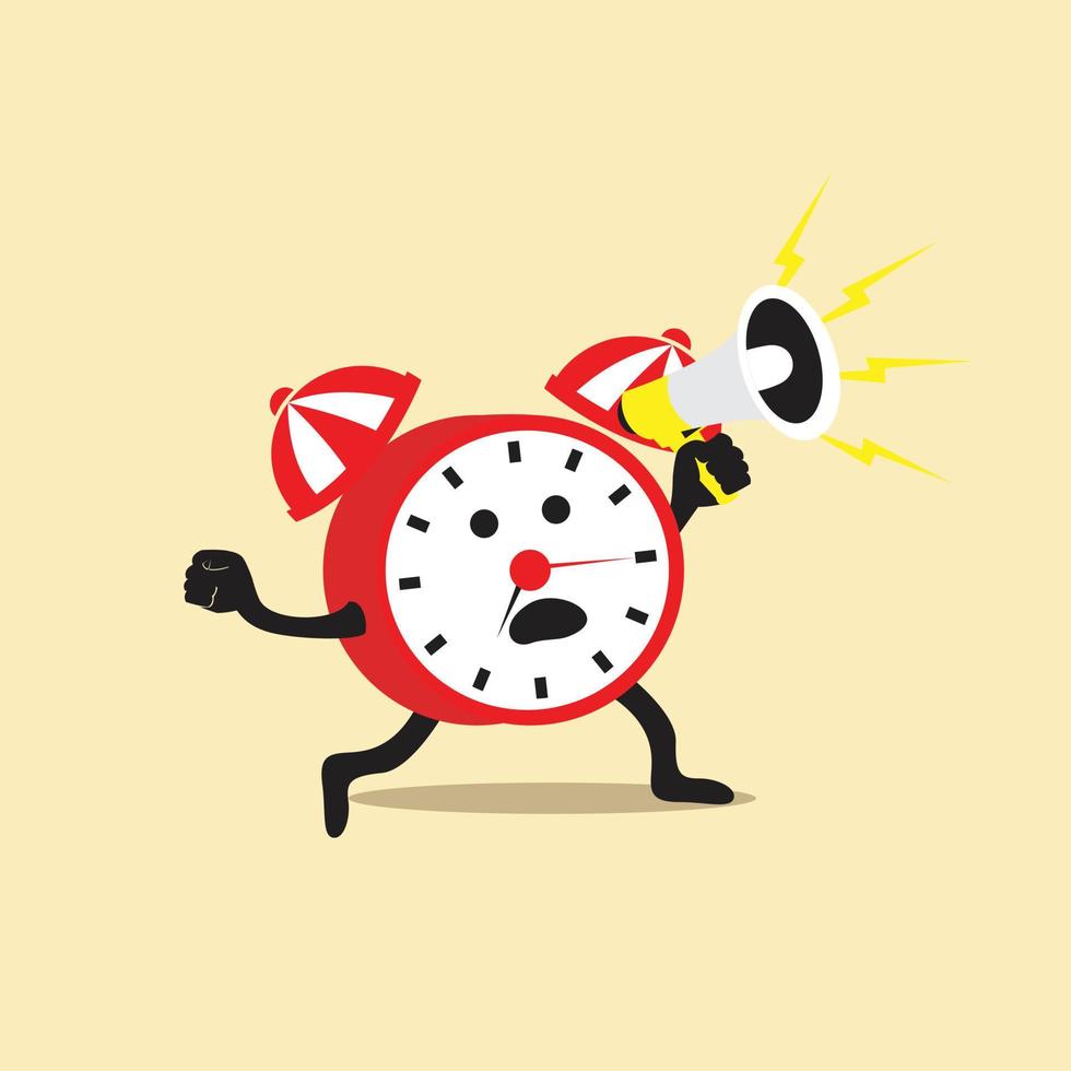 reloj despertador rojo linda mascota vector