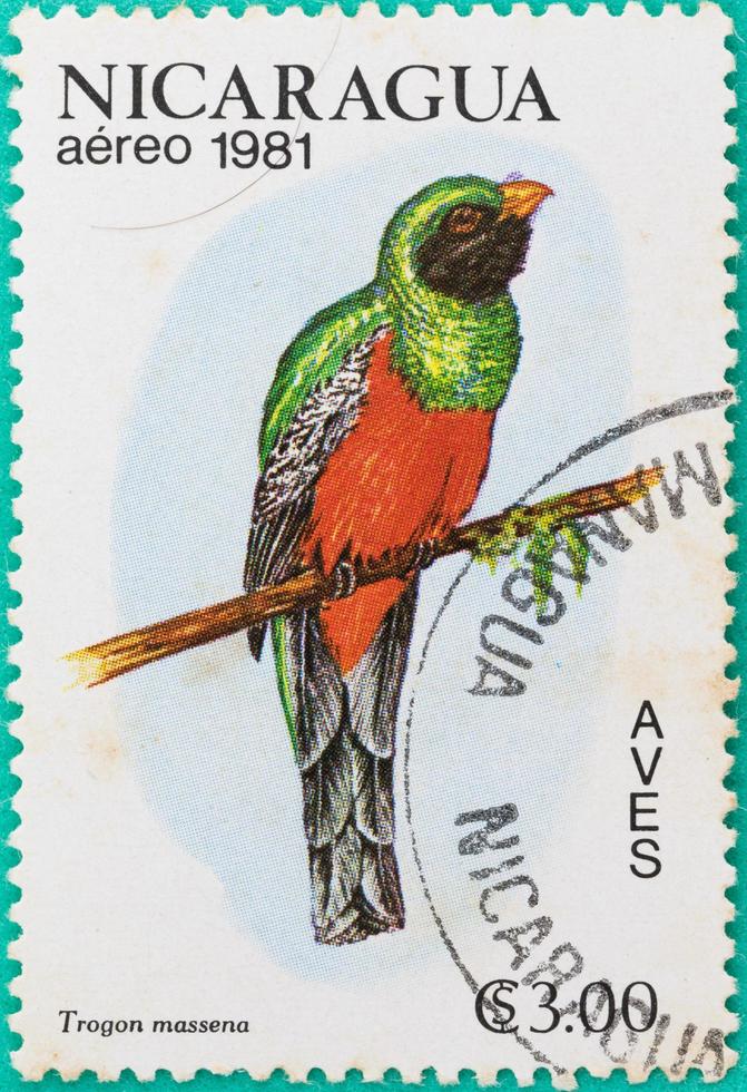 Postage stamps had been printed in Nicaragua photo