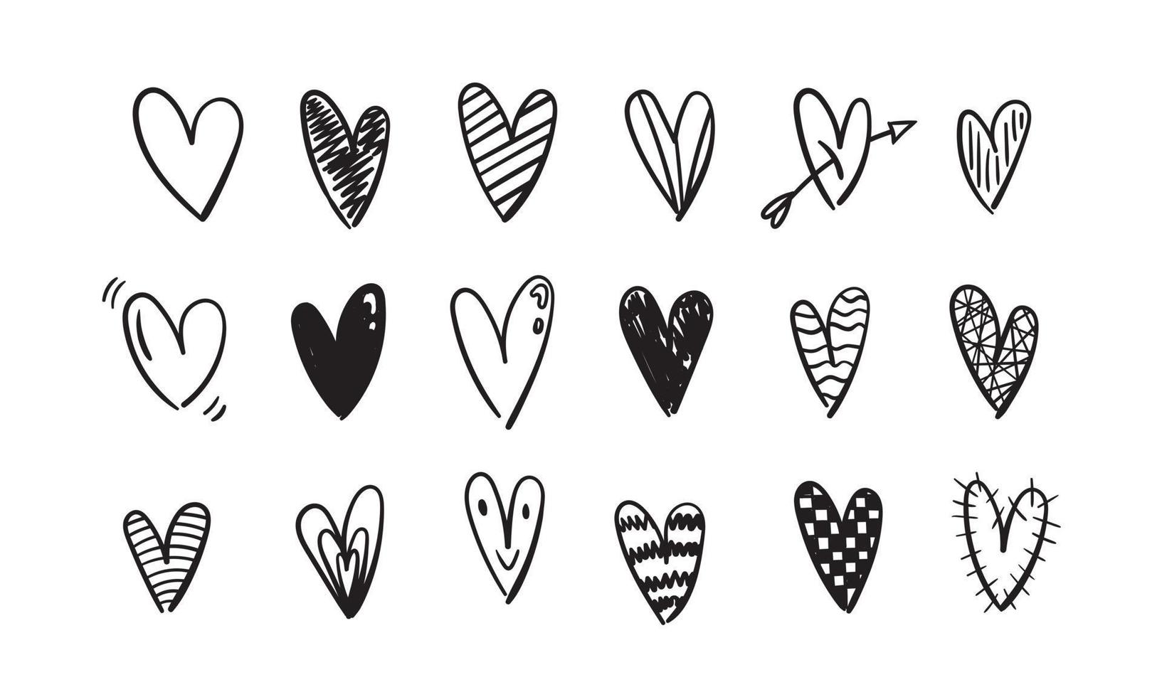 Handwritten hearts collection. Perfect for illustrations. vector
