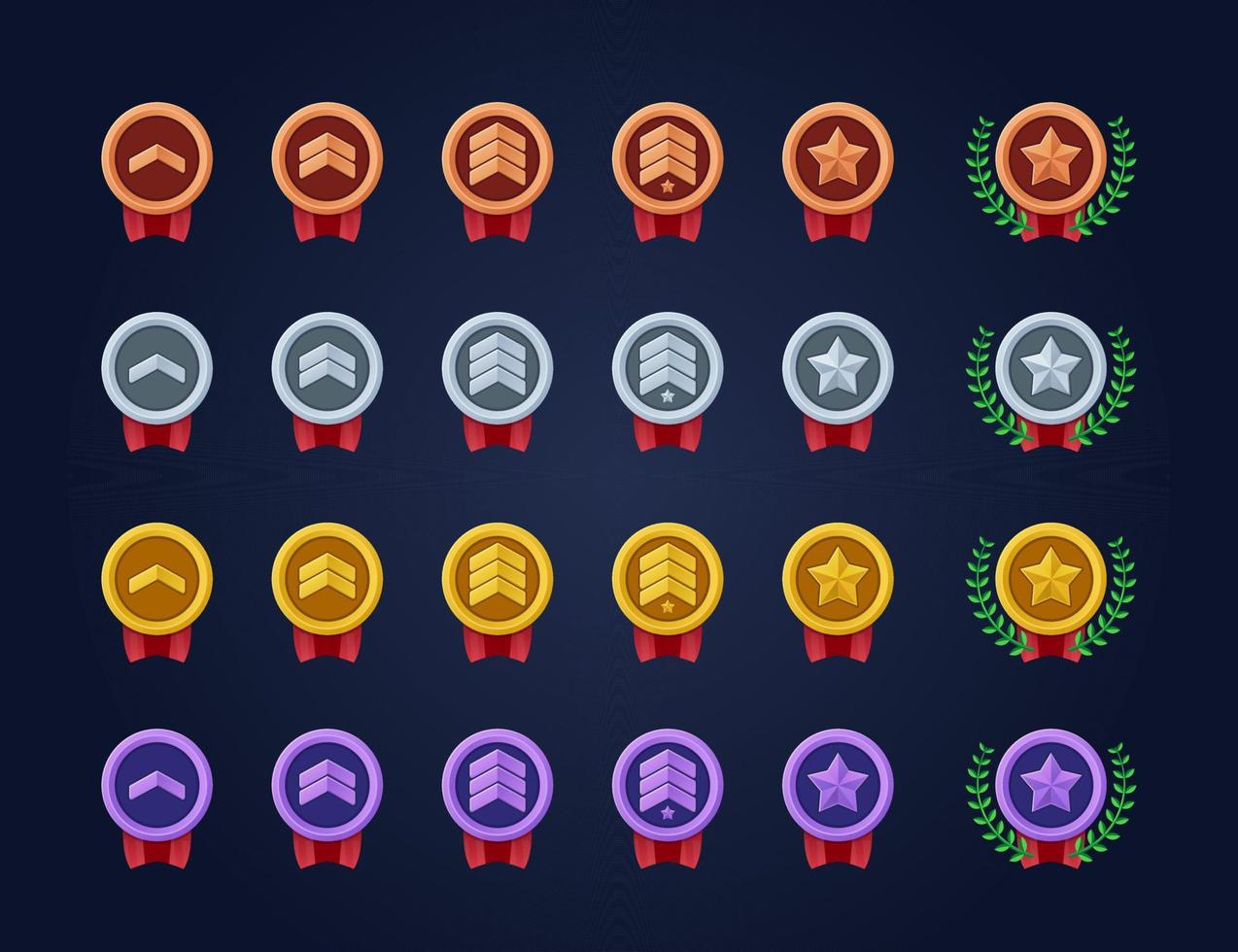 Patent badges collection. High quality illustrations. Perfect for games. vector