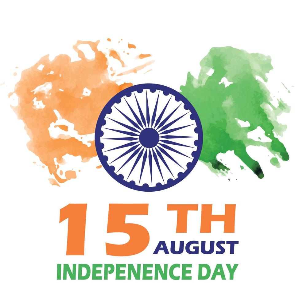 India happy independence day. 15th august. ashoka wheel flag ...