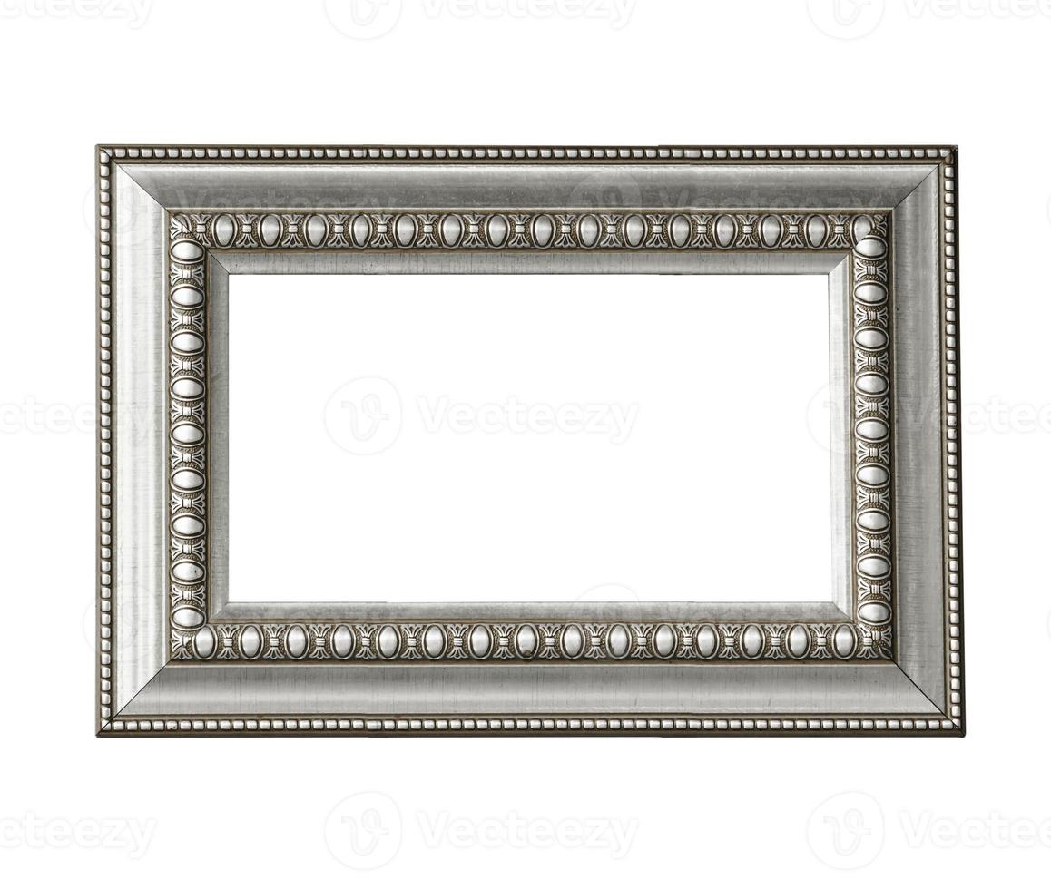 Vintage silver frame isolated photo