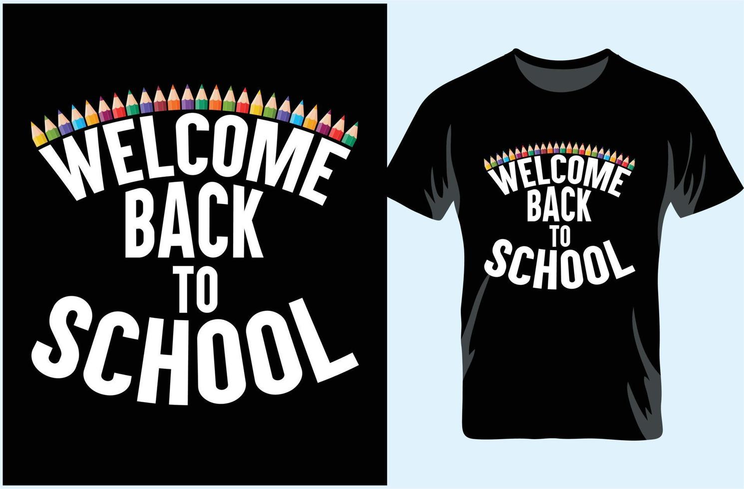 Bienvenido de nuevo al diseño de camisetas tipográficas de la escuela. primer dia de escuela. bienvenido de vuelta a la escuela hermosa camiseta de tipografía. vector